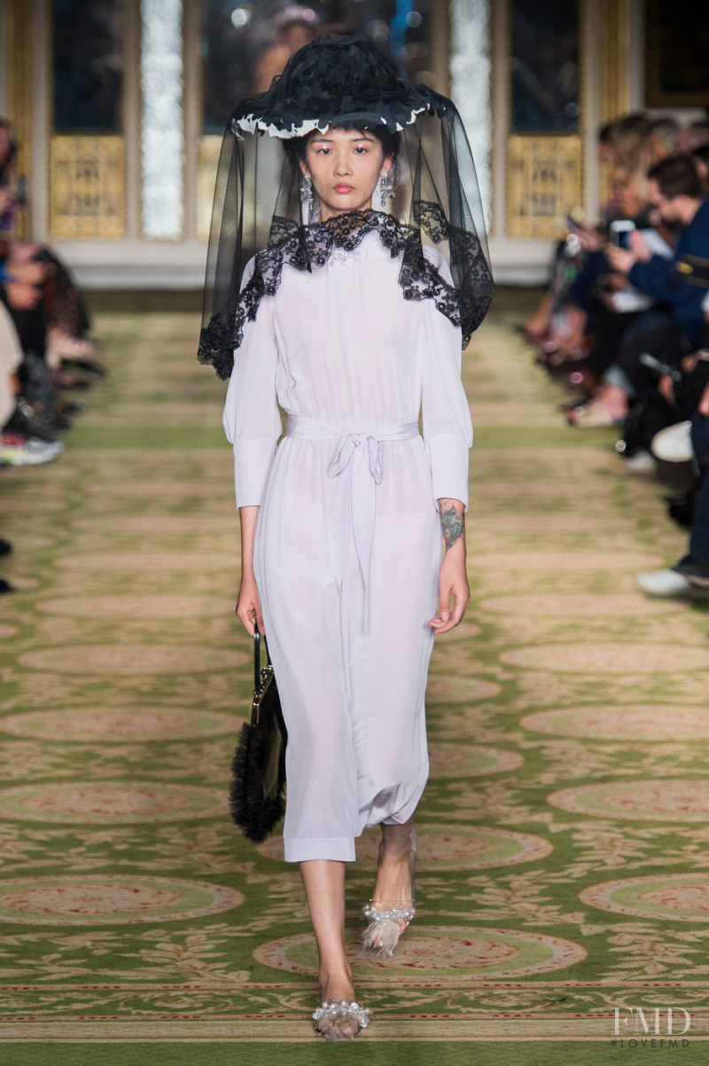 Jiang Fang Lei featured in  the Simone Rocha fashion show for Spring/Summer 2019