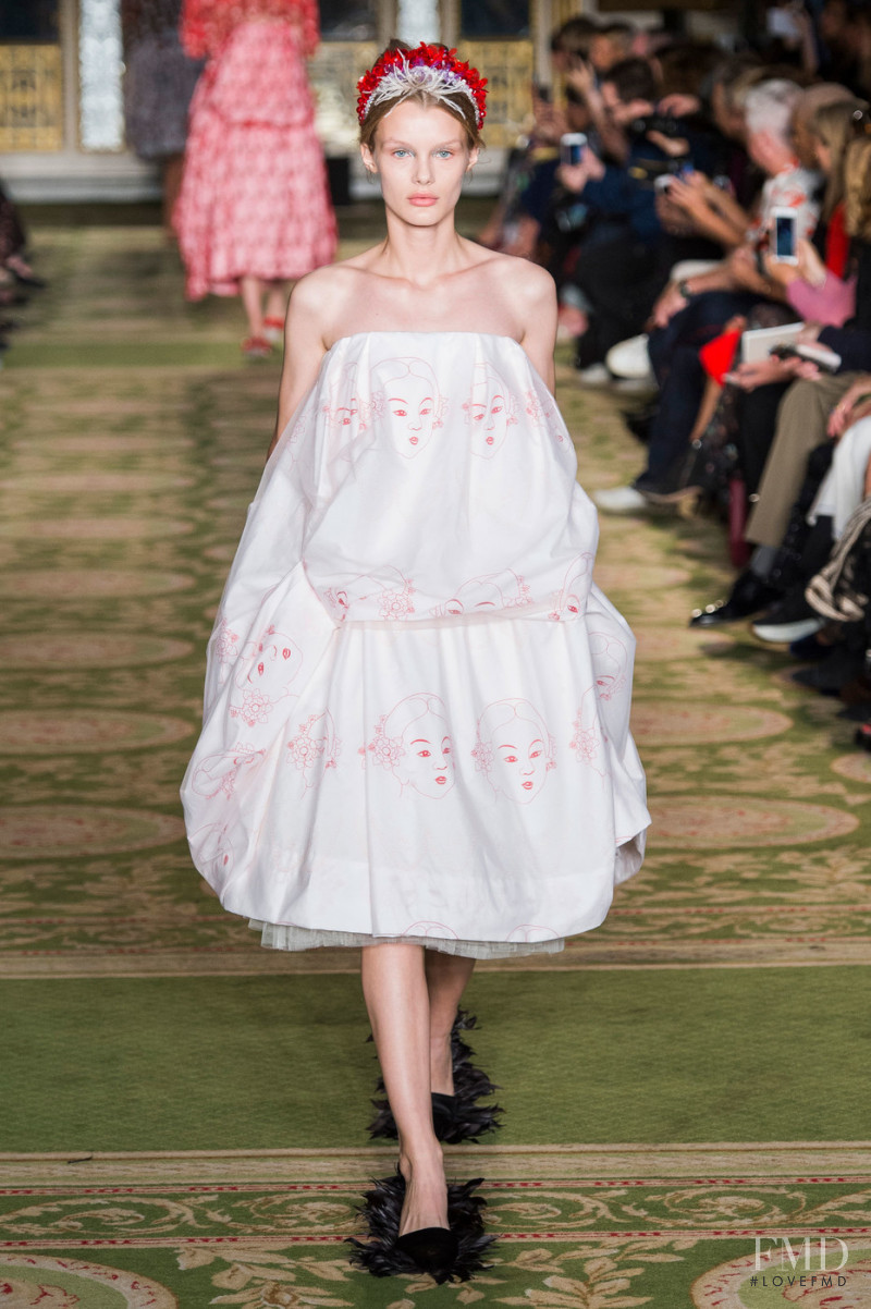 Kris Grikaite featured in  the Simone Rocha fashion show for Spring/Summer 2019