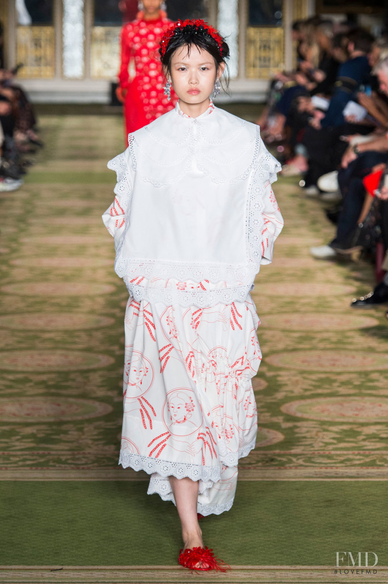 Xie Chaoyu featured in  the Simone Rocha fashion show for Spring/Summer 2019