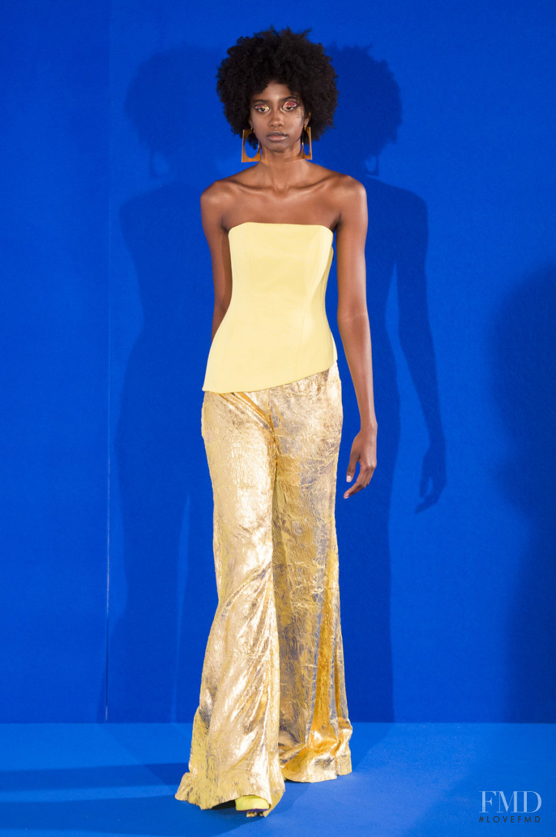 Crystal Noreiga featured in  the Halpern fashion show for Spring/Summer 2019
