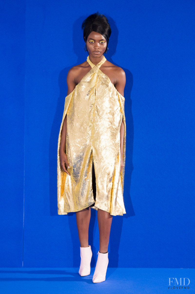Olamide Ogundele featured in  the Halpern fashion show for Spring/Summer 2019