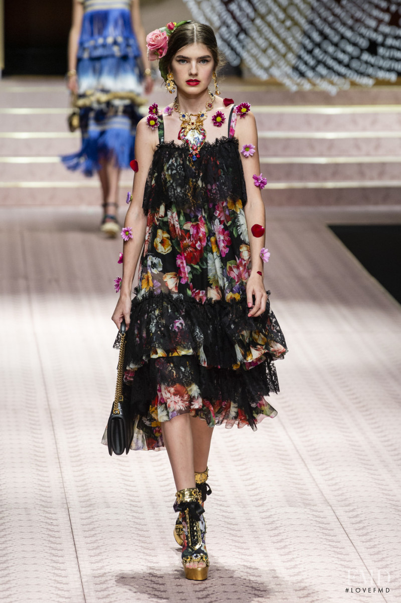 Skylar Tartz featured in  the Dolce & Gabbana fashion show for Spring/Summer 2019