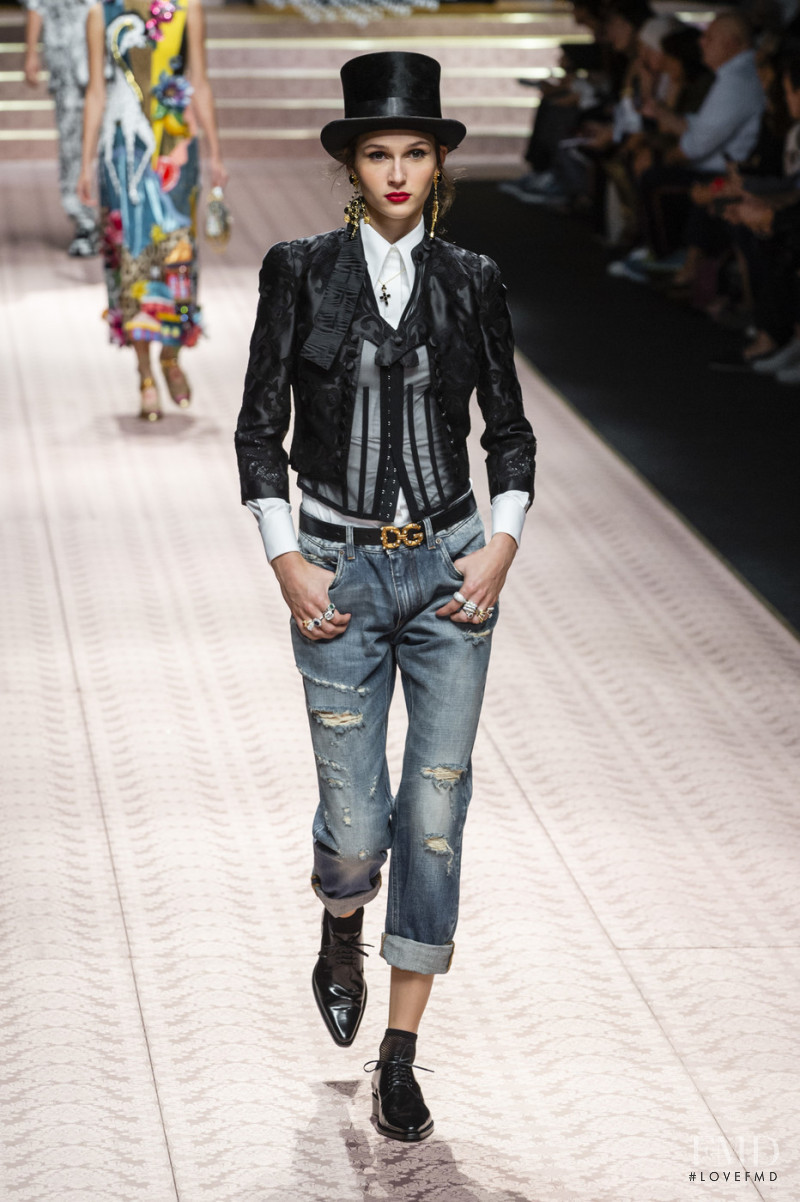 Justine Asset featured in  the Dolce & Gabbana fashion show for Spring/Summer 2019