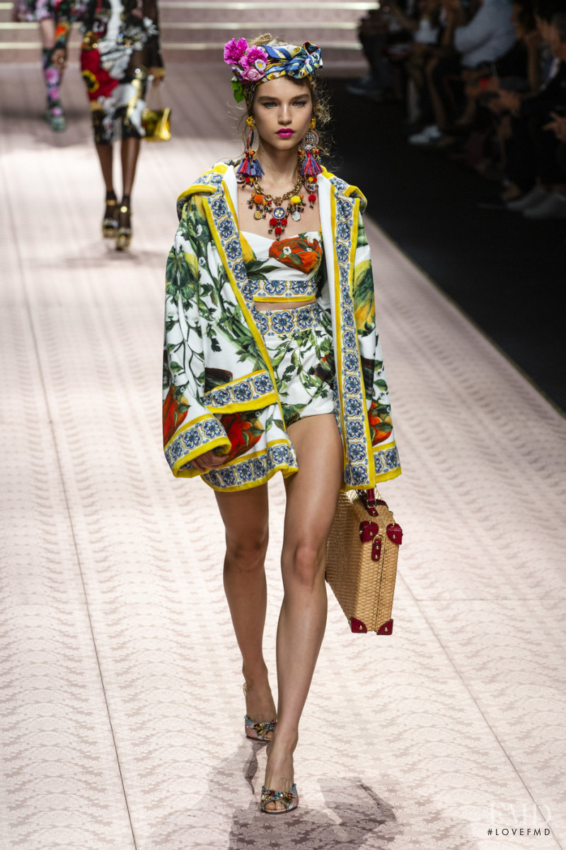 Meghan Roche featured in  the Dolce & Gabbana fashion show for Spring/Summer 2019