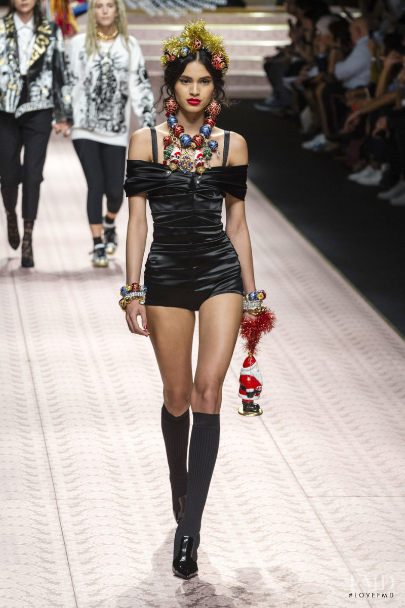 Aira Ferreira featured in  the Dolce & Gabbana fashion show for Spring/Summer 2019