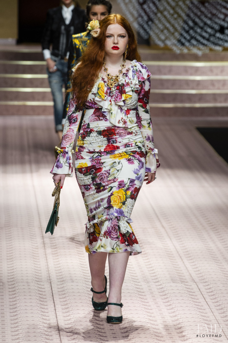 Tess McMillan featured in  the Dolce & Gabbana fashion show for Spring/Summer 2019