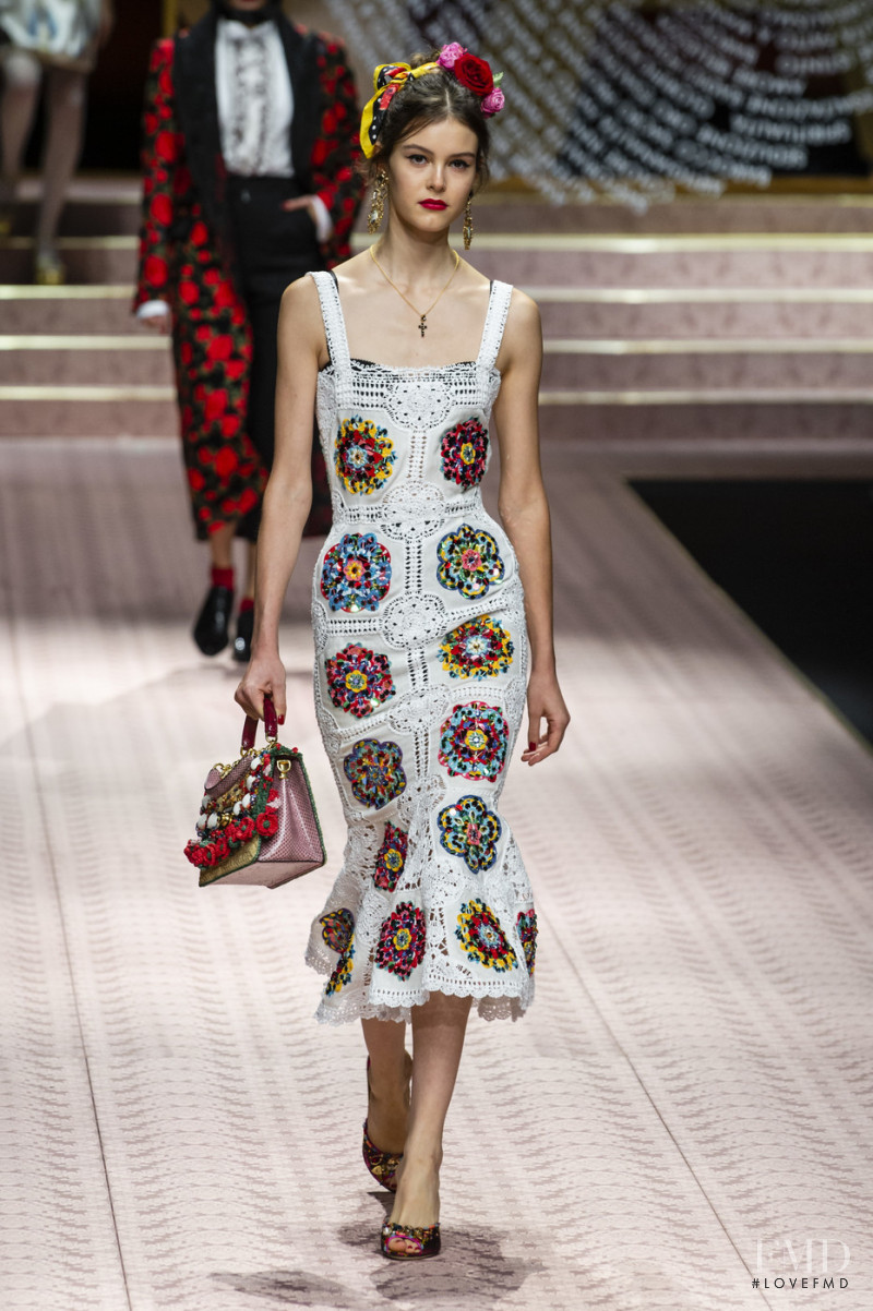 Irina Shnitman featured in  the Dolce & Gabbana fashion show for Spring/Summer 2019