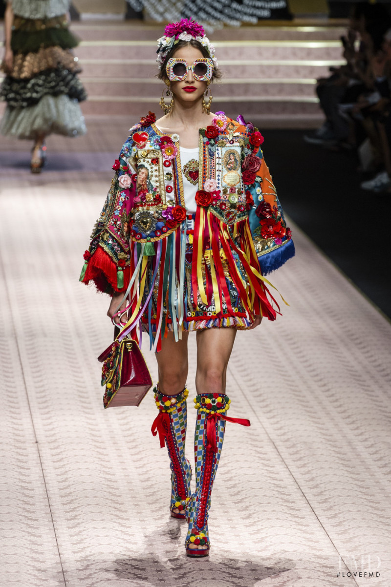 Victoria Massey featured in  the Dolce & Gabbana fashion show for Spring/Summer 2019