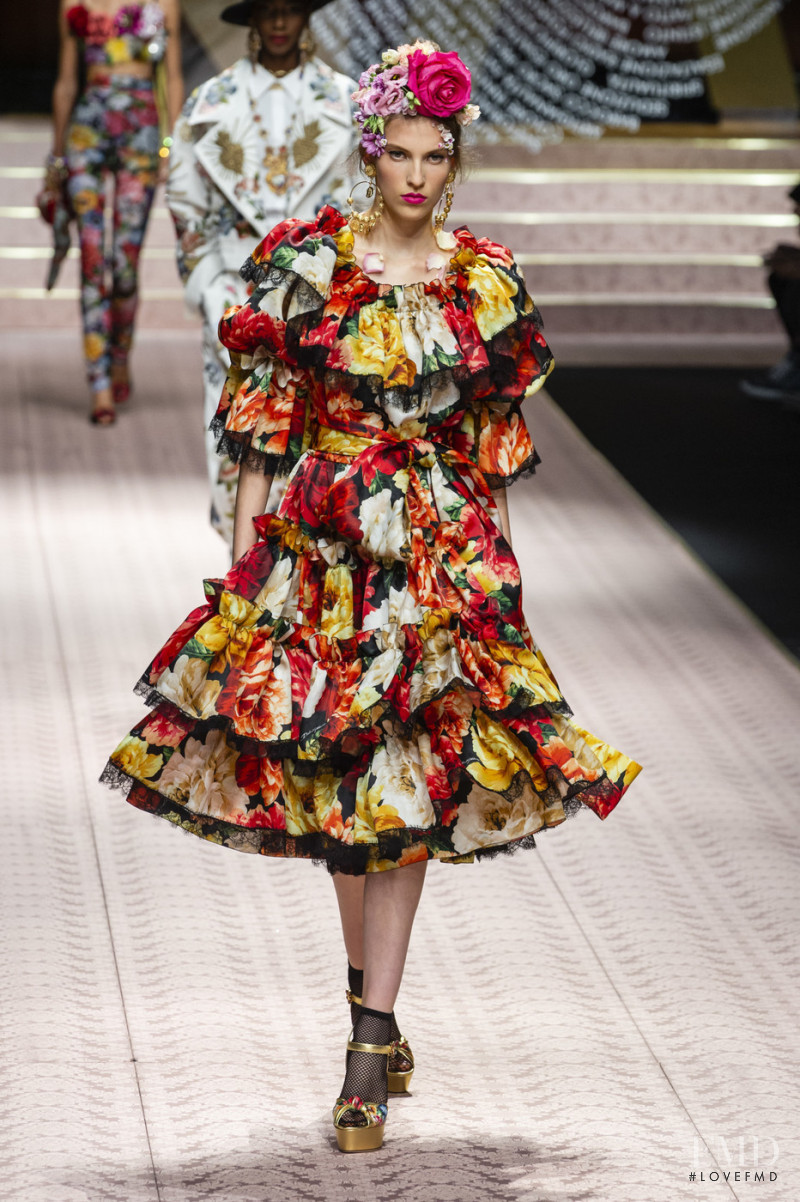 Silke Van Daal featured in  the Dolce & Gabbana fashion show for Spring/Summer 2019