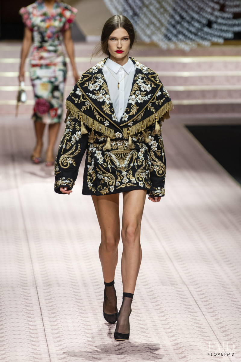 Laura Schoenmakers featured in  the Dolce & Gabbana fashion show for Spring/Summer 2019