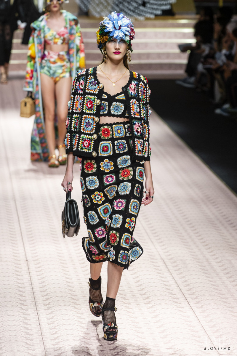 Lucia Lopez featured in  the Dolce & Gabbana fashion show for Spring/Summer 2019