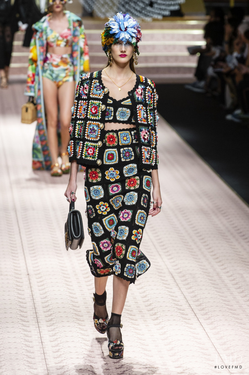 Lucia Lopez featured in  the Dolce & Gabbana fashion show for Spring/Summer 2019