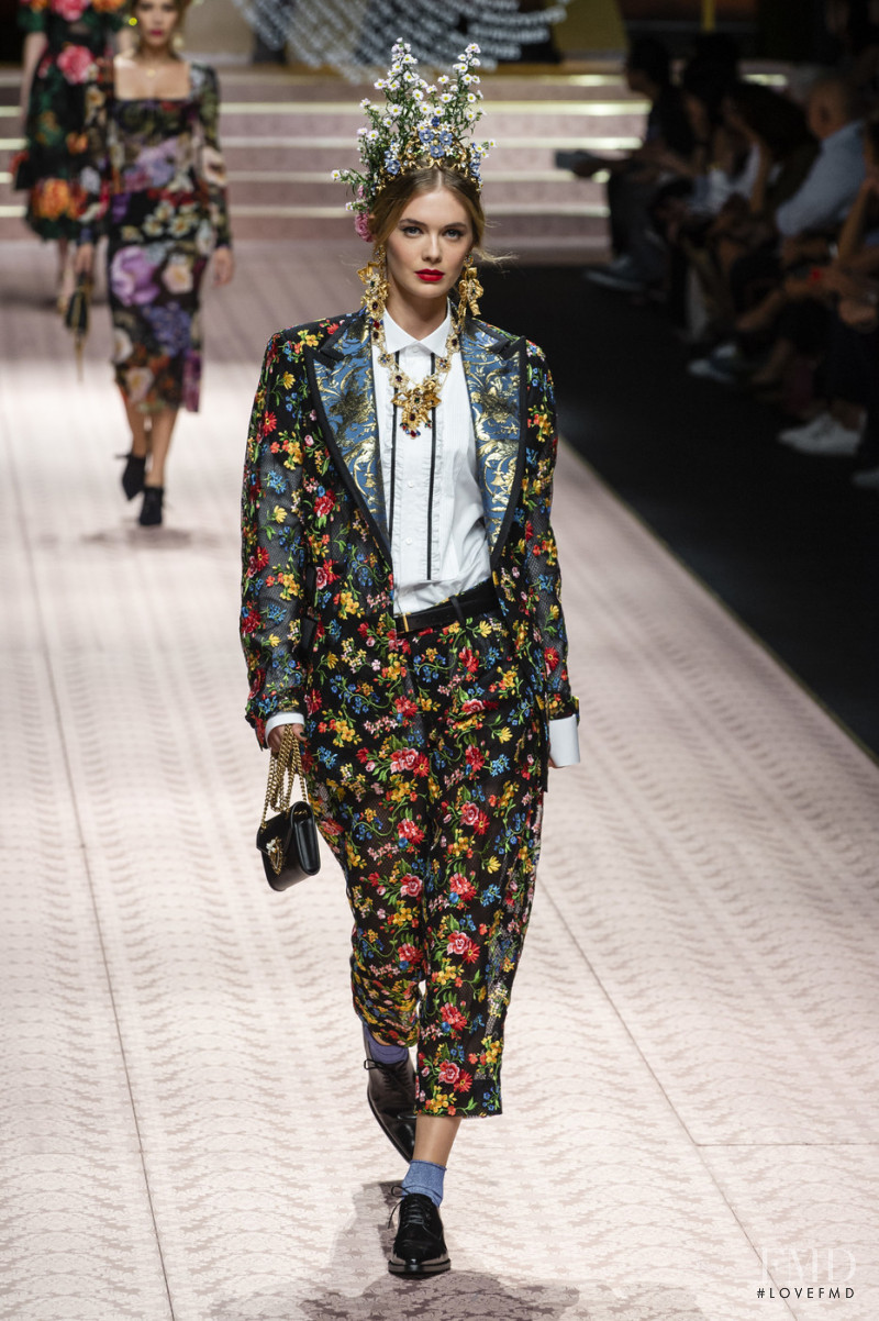 Megan May Williams featured in  the Dolce & Gabbana fashion show for Spring/Summer 2019