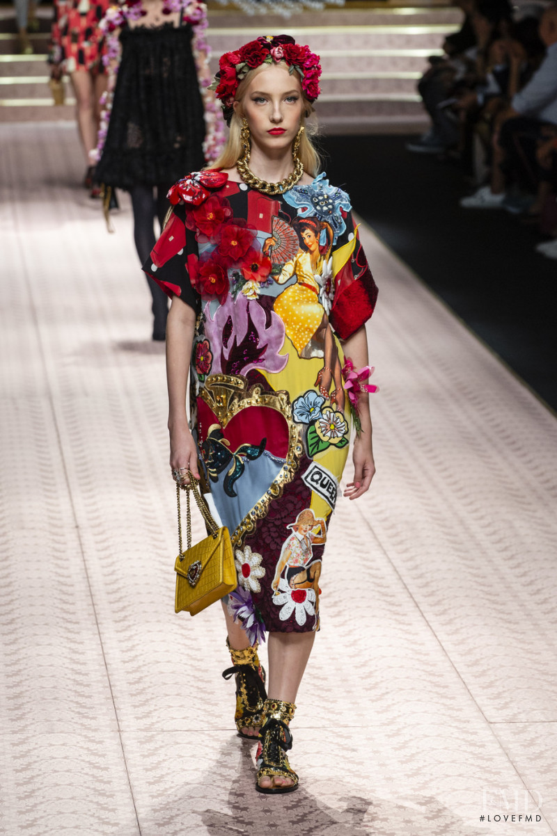 Sasha  Komarova featured in  the Dolce & Gabbana fashion show for Spring/Summer 2019