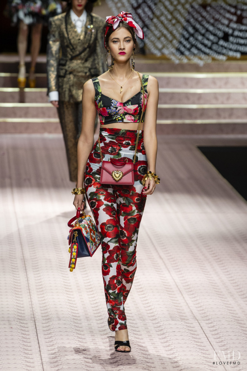 Greta Varlese featured in  the Dolce & Gabbana fashion show for Spring/Summer 2019