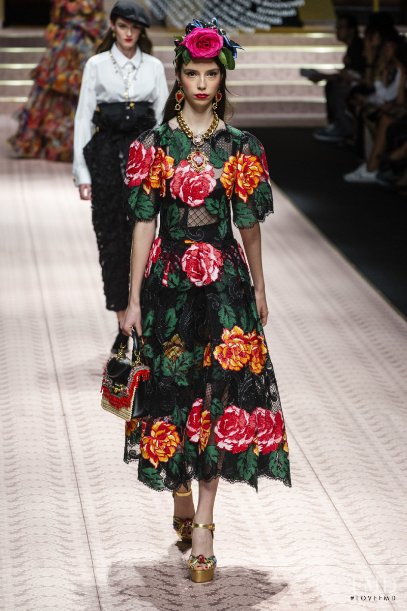 Manuela Miloqui featured in  the Dolce & Gabbana fashion show for Spring/Summer 2019