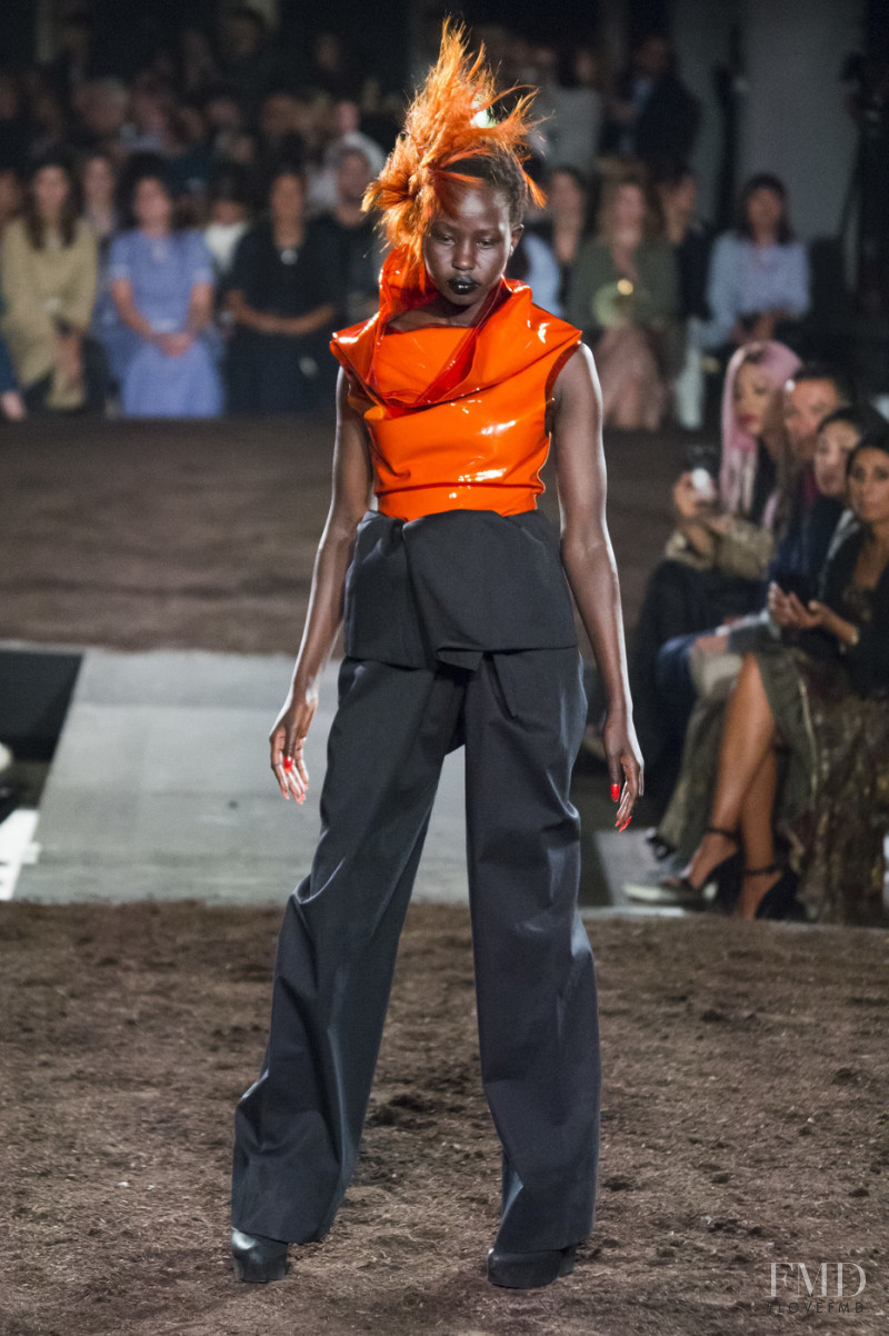 Aweng Chuol featured in  the Gareth Pugh fashion show for Spring/Summer 2019