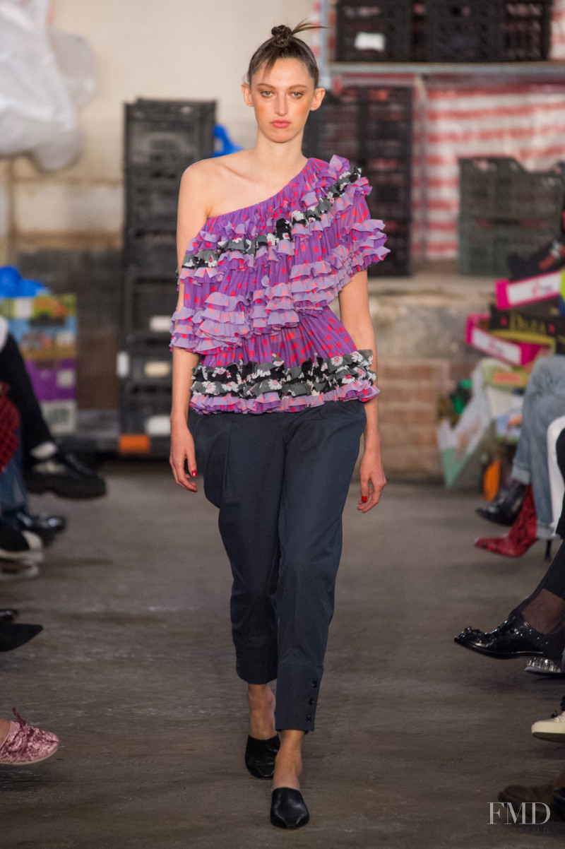 Amber Witcomb featured in  the Molly Goddard fashion show for Spring/Summer 2019