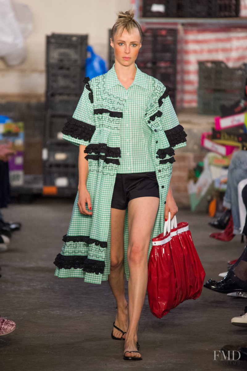 Edie Campbell featured in  the Molly Goddard fashion show for Spring/Summer 2019