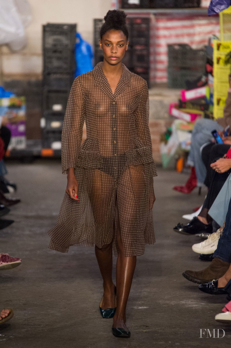 Karly Loyce featured in  the Molly Goddard fashion show for Spring/Summer 2019
