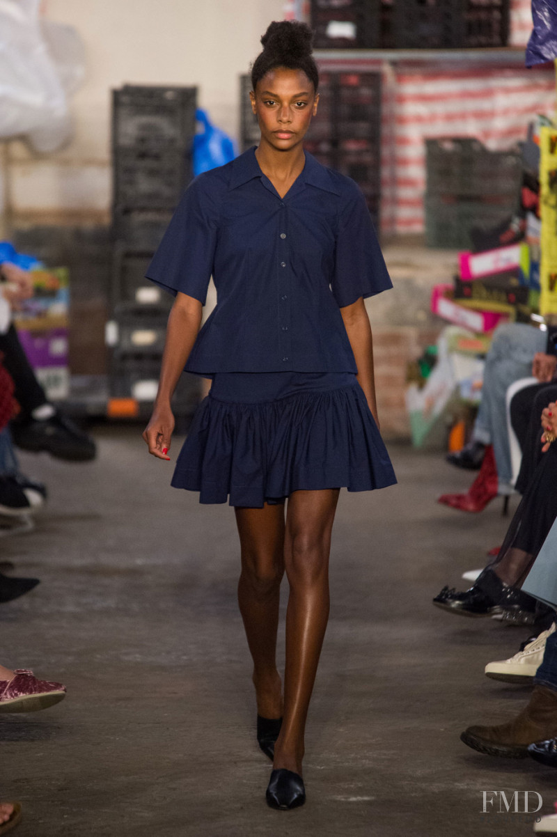 Karly Loyce featured in  the Molly Goddard fashion show for Spring/Summer 2019