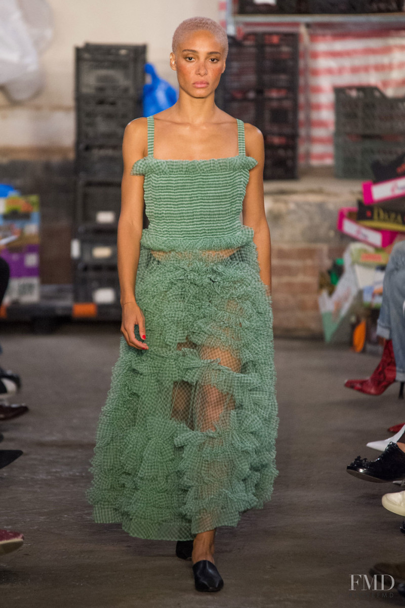Adwoa Aboah featured in  the Molly Goddard fashion show for Spring/Summer 2019