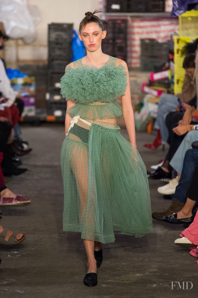 Amber Witcomb featured in  the Molly Goddard fashion show for Spring/Summer 2019