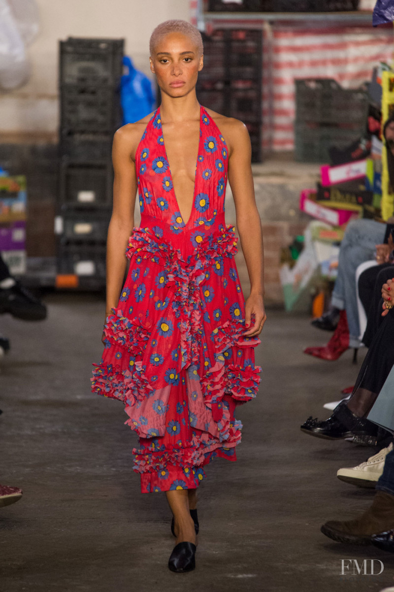 Adwoa Aboah featured in  the Molly Goddard fashion show for Spring/Summer 2019
