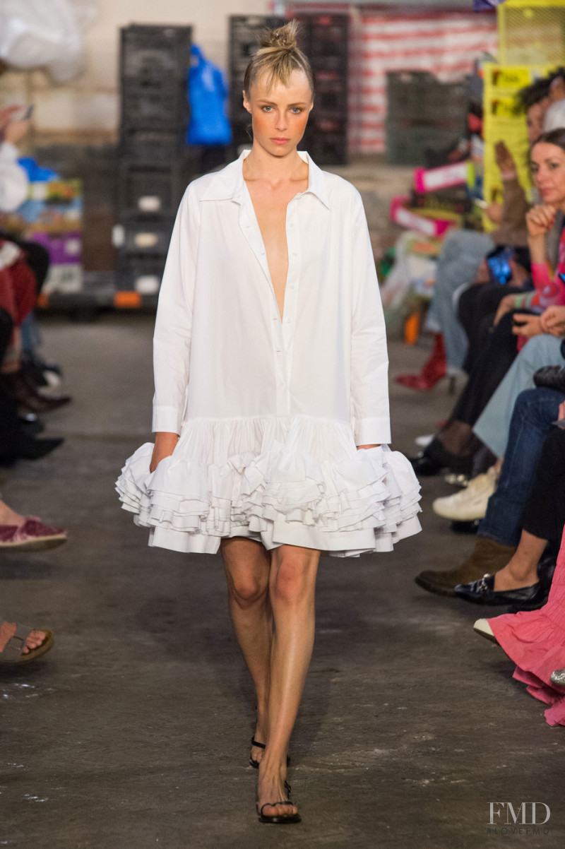 Edie Campbell featured in  the Molly Goddard fashion show for Spring/Summer 2019