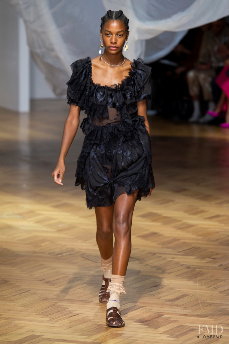 Karly Loyce featured in  the Preen by Thornton Bregazzi fashion show for Spring/Summer 2019