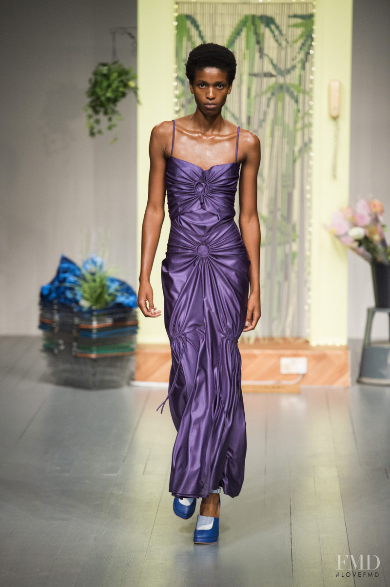 Kathia Mailys featured in  the Richard Malone fashion show for Spring/Summer 2019