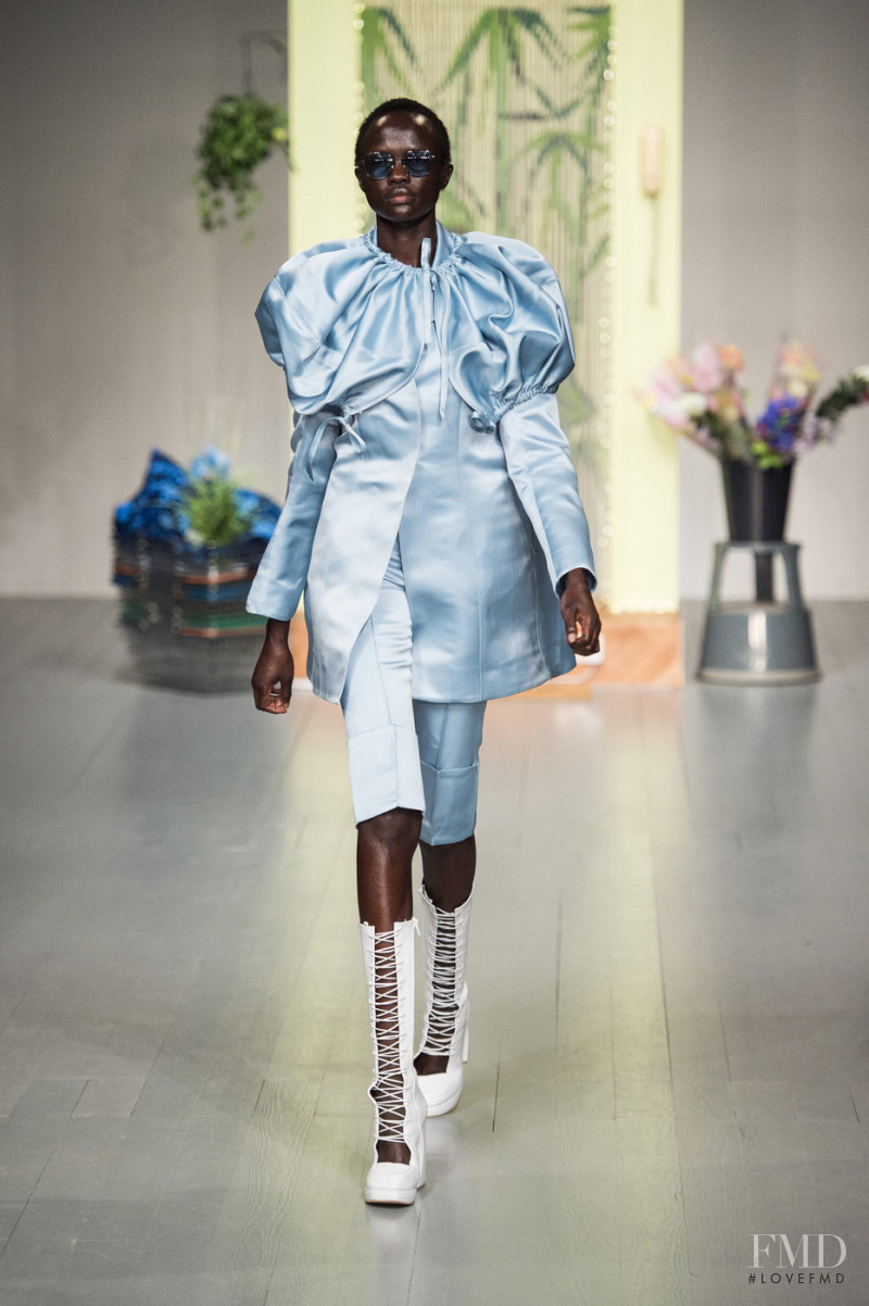 Angok Mayen featured in  the Richard Malone fashion show for Spring/Summer 2019