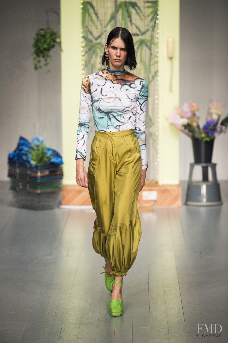 Niki Geux featured in  the Richard Malone fashion show for Spring/Summer 2019