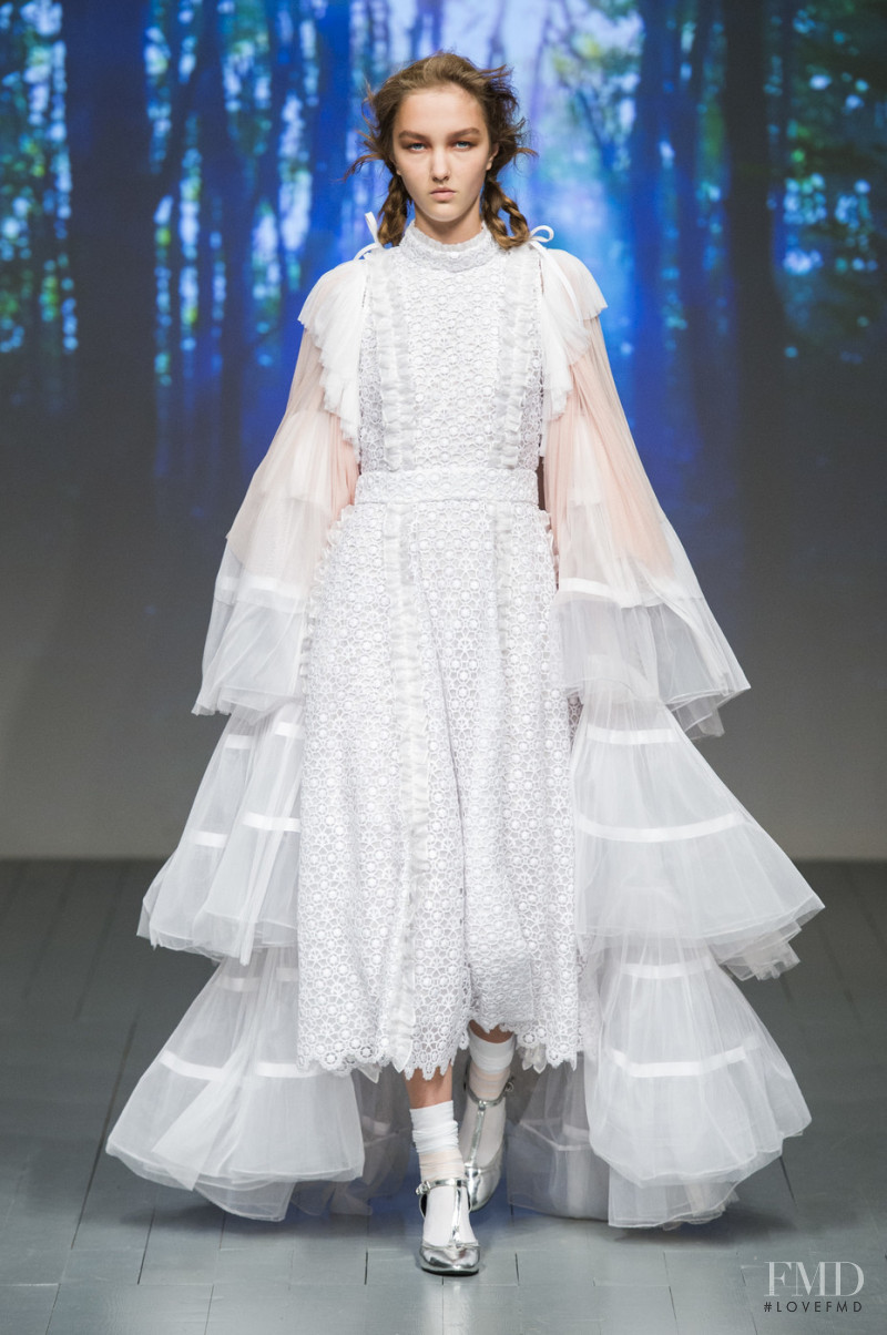 Nastya Cherkasova featured in  the Bora Aksu fashion show for Spring/Summer 2019