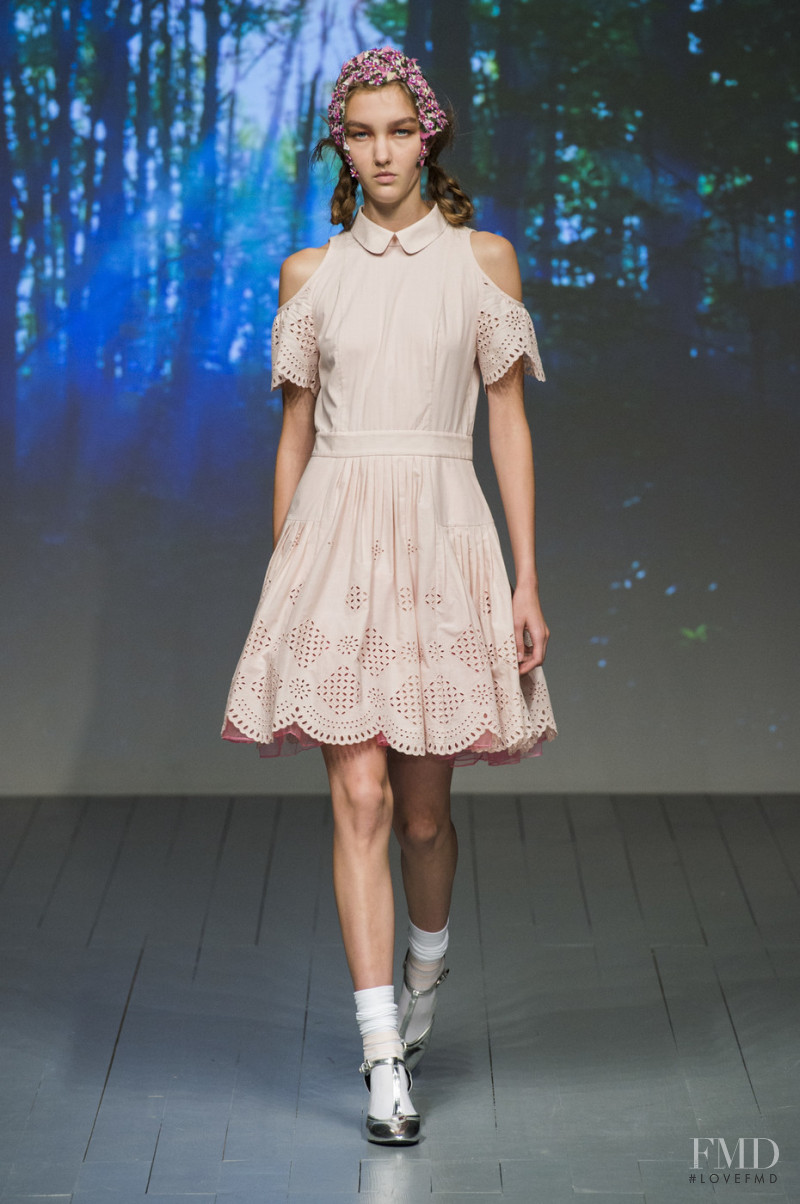 Nastya Cherkasova featured in  the Bora Aksu fashion show for Spring/Summer 2019