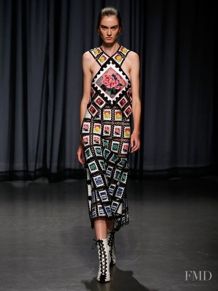 Hannah Claverie featured in  the Mary Katrantzou fashion show for Spring/Summer 2019