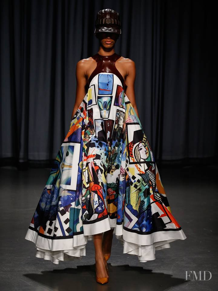Naomi Chin Wing featured in  the Mary Katrantzou fashion show for Spring/Summer 2019