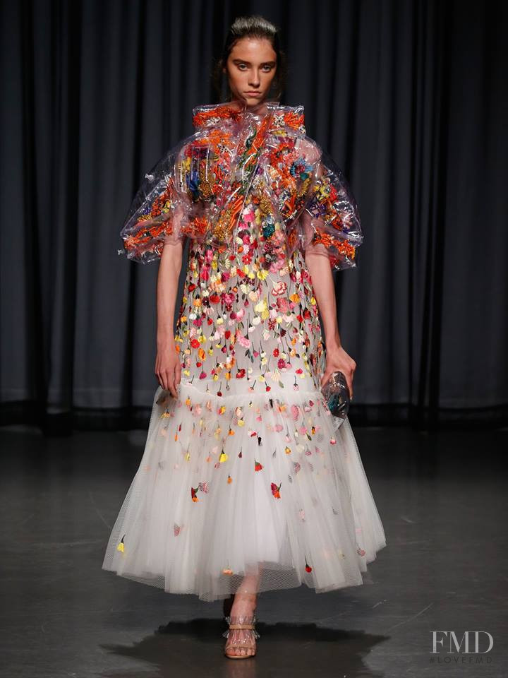 Sophie Martynova featured in  the Mary Katrantzou fashion show for Spring/Summer 2019