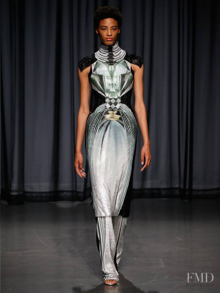 Janaye Furman featured in  the Mary Katrantzou fashion show for Spring/Summer 2019