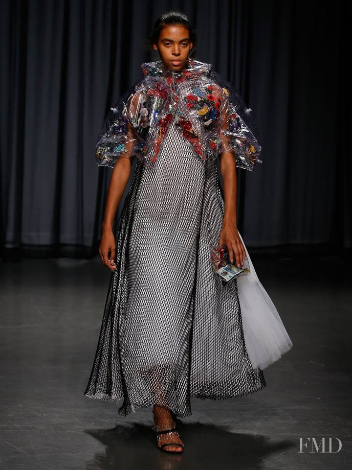 Alyssa Traore featured in  the Mary Katrantzou fashion show for Spring/Summer 2019