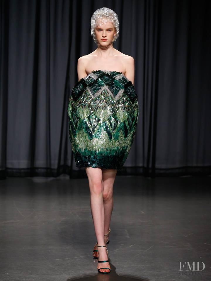 Hannah Motler featured in  the Mary Katrantzou fashion show for Spring/Summer 2019