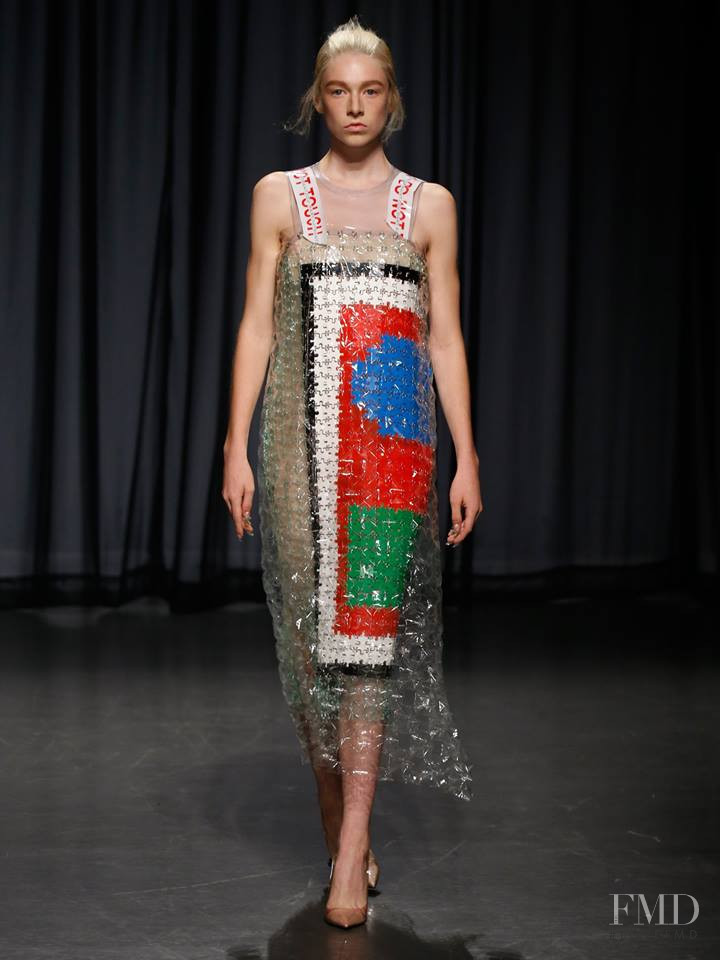 Hunter Schafer featured in  the Mary Katrantzou fashion show for Spring/Summer 2019