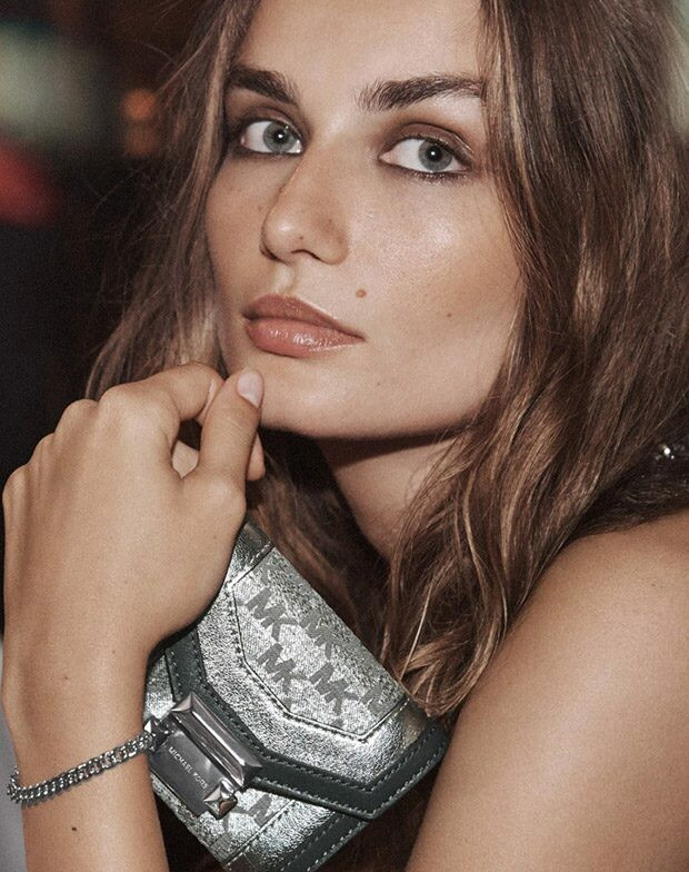 Andreea Diaconu featured in  the Michael Kors Collection Holiday advertisement for Holiday 2018