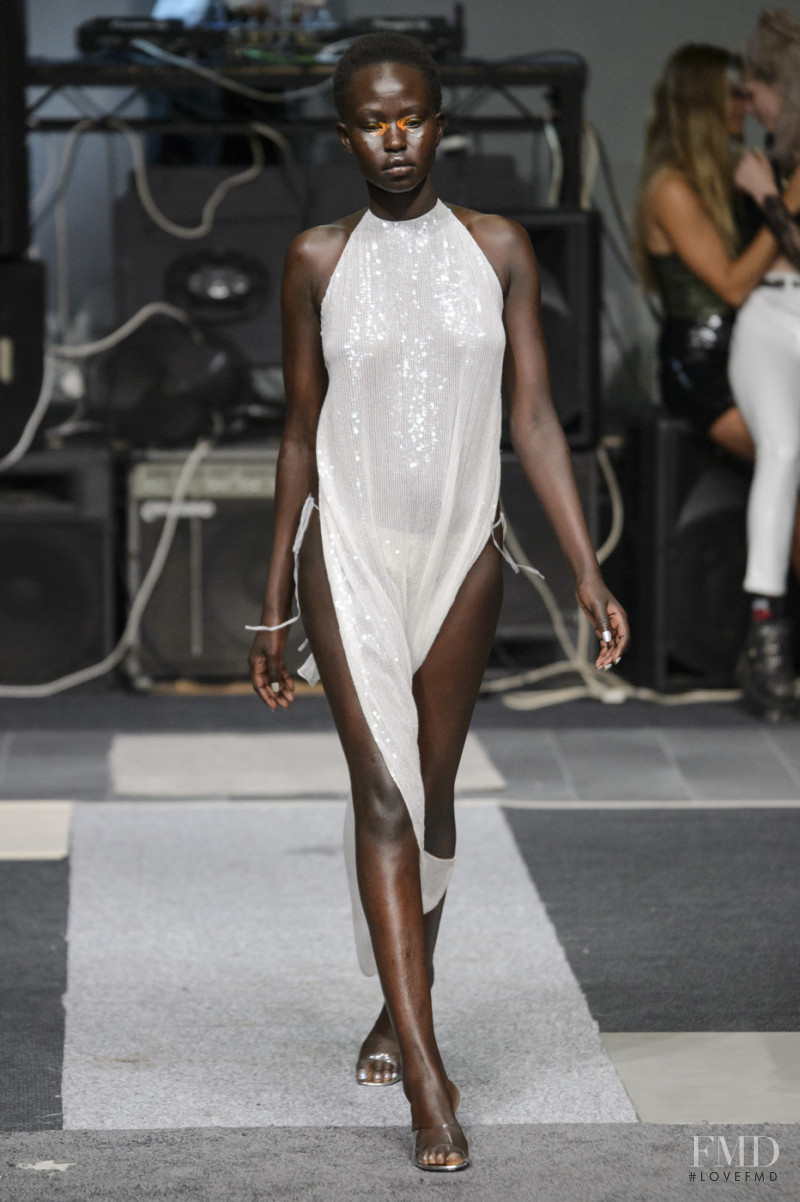 Aweng Chuol featured in  the Ashish fashion show for Spring/Summer 2019