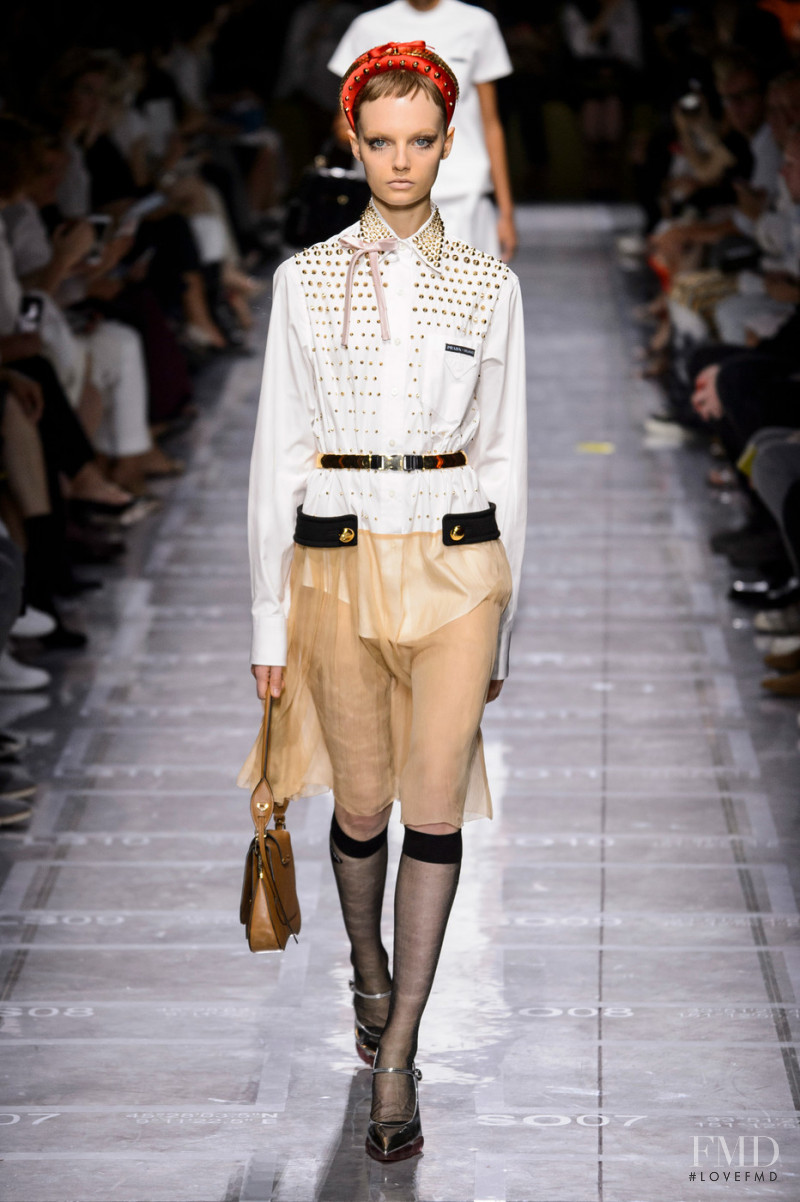Fran Summers featured in  the Prada fashion show for Spring/Summer 2019