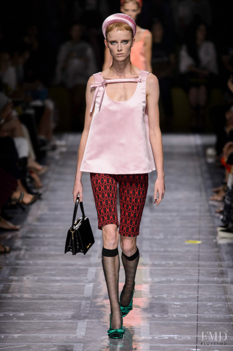 Rianne Van Rompaey featured in  the Prada fashion show for Spring/Summer 2019