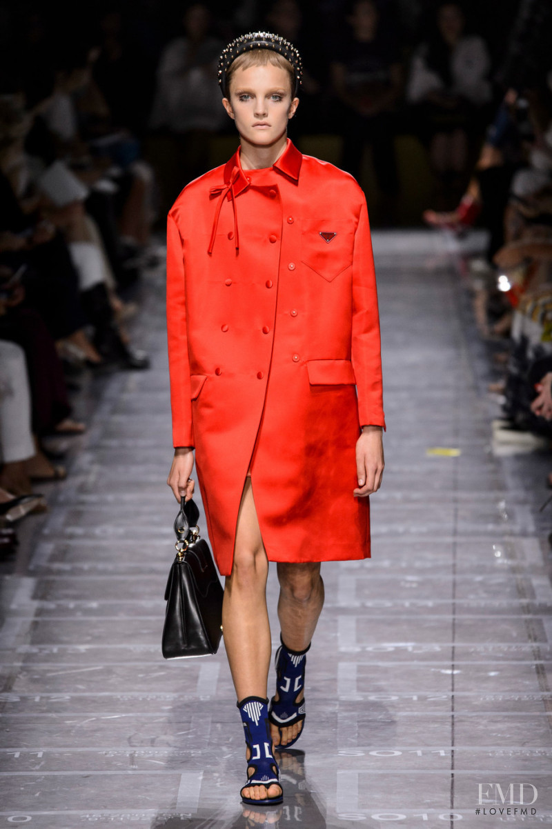 Josefine Lynderup featured in  the Prada fashion show for Spring/Summer 2019