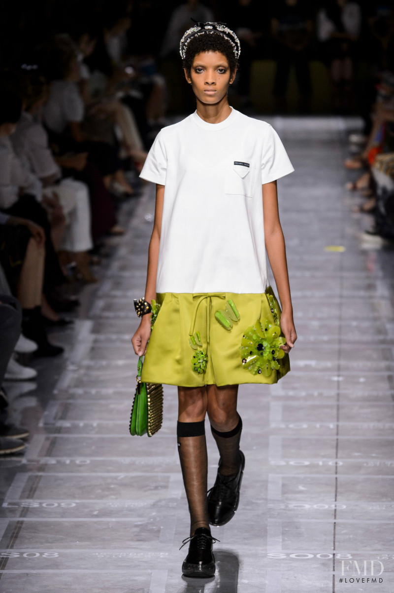 Licett Morillo featured in  the Prada fashion show for Spring/Summer 2019