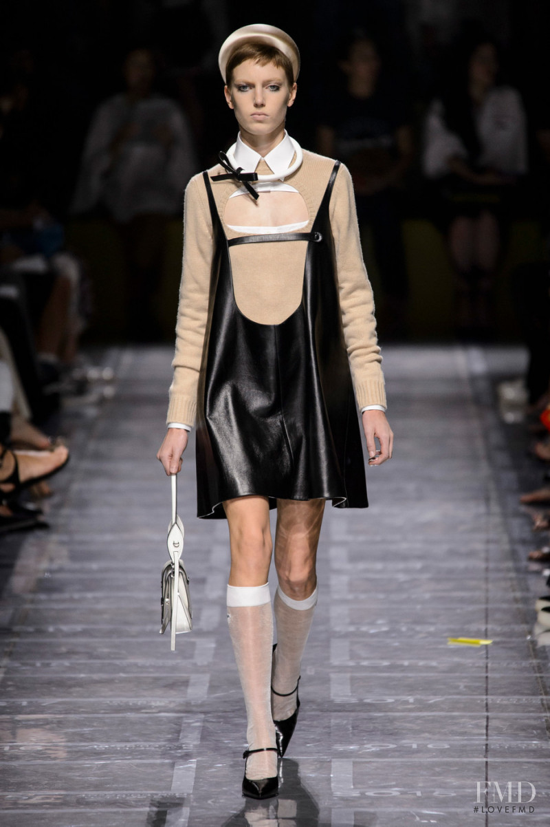 Nikki Tissen featured in  the Prada fashion show for Spring/Summer 2019