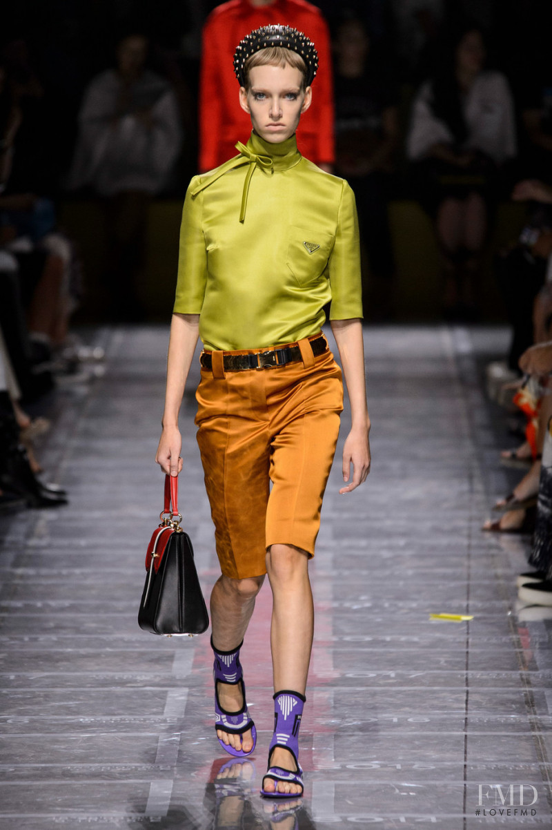 Sara Kemper featured in  the Prada fashion show for Spring/Summer 2019